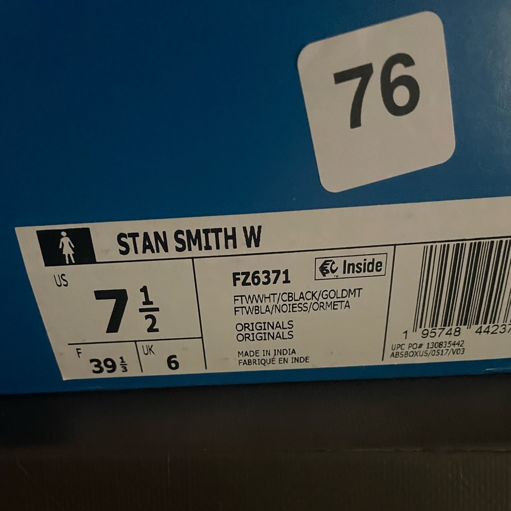 Adidas Women's Stan Smith White Leather Classic Shoes FZ6371 New in Box size 7.5 - Picture 6 of 16